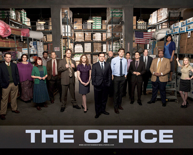 The Office cast in warehouse