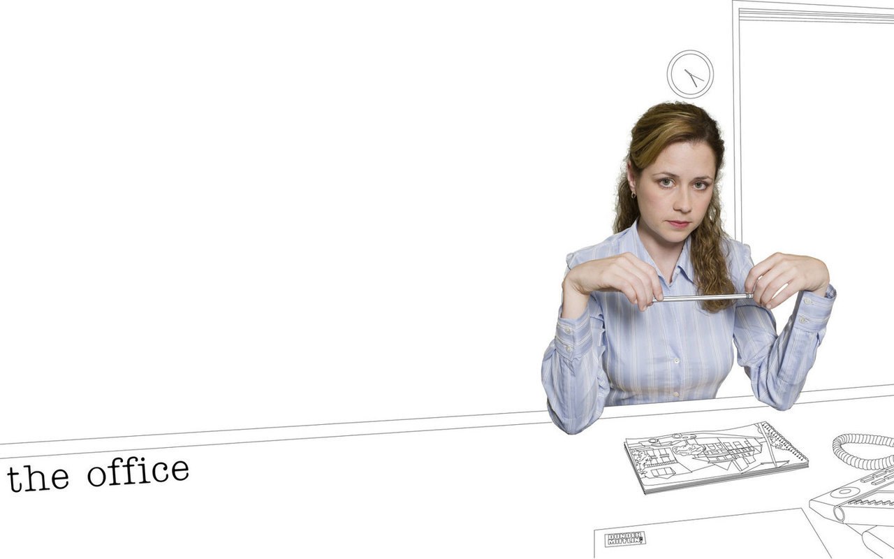 the office character at desk