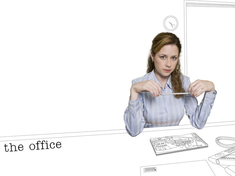 the office character at desk
