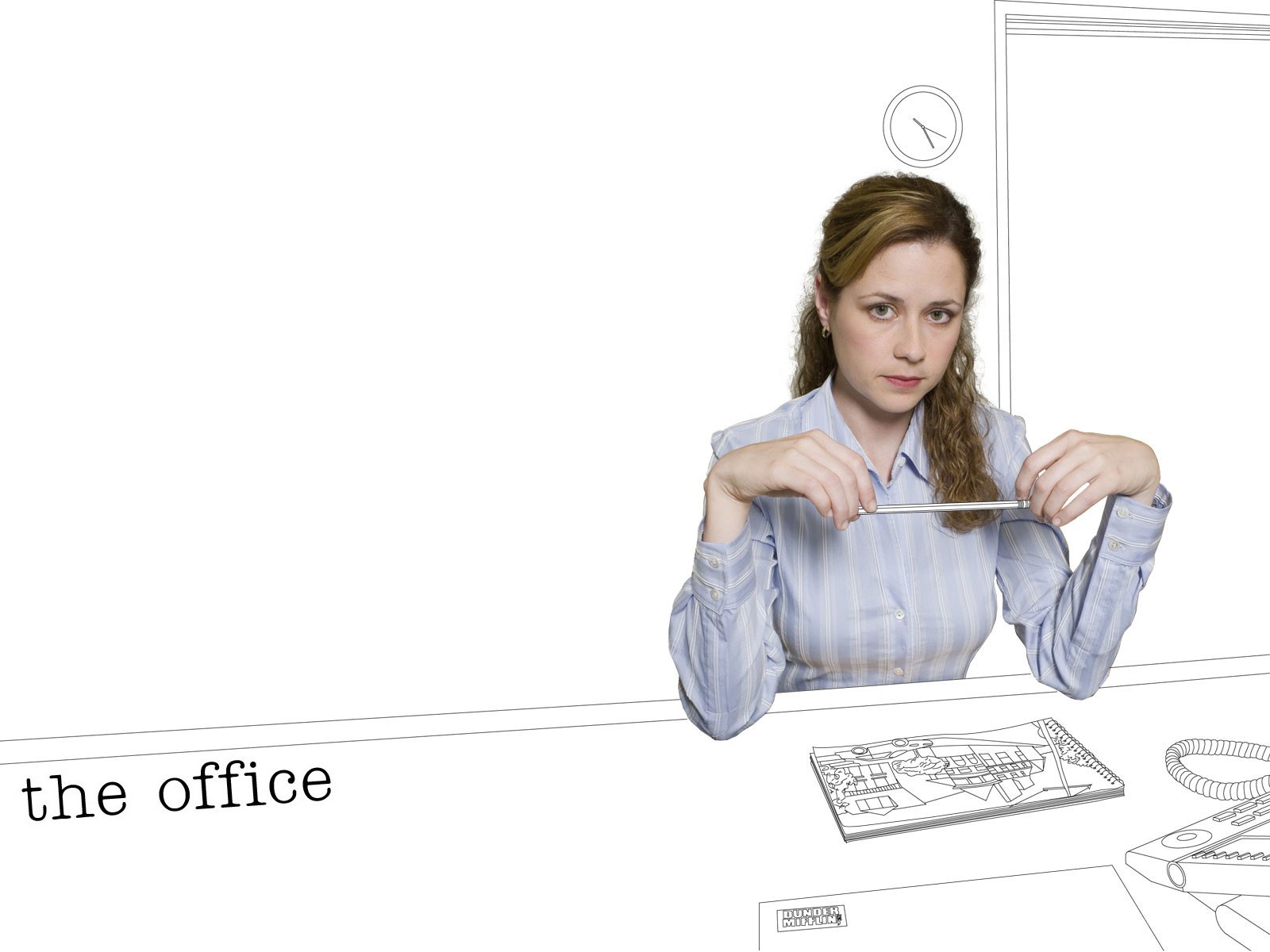 the office character at desk