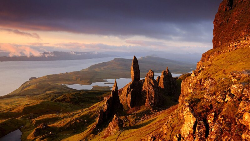 The Old Man of Storr — Green, Dramatic, Sunset