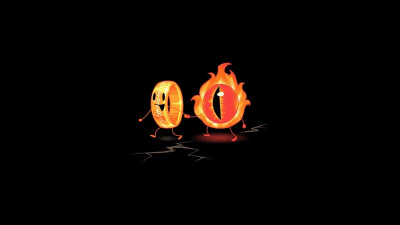 The One Ring and Eye of Sauron — Black