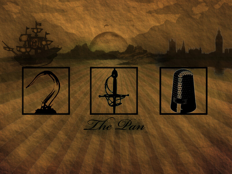 The Pan logo with pirate imagery