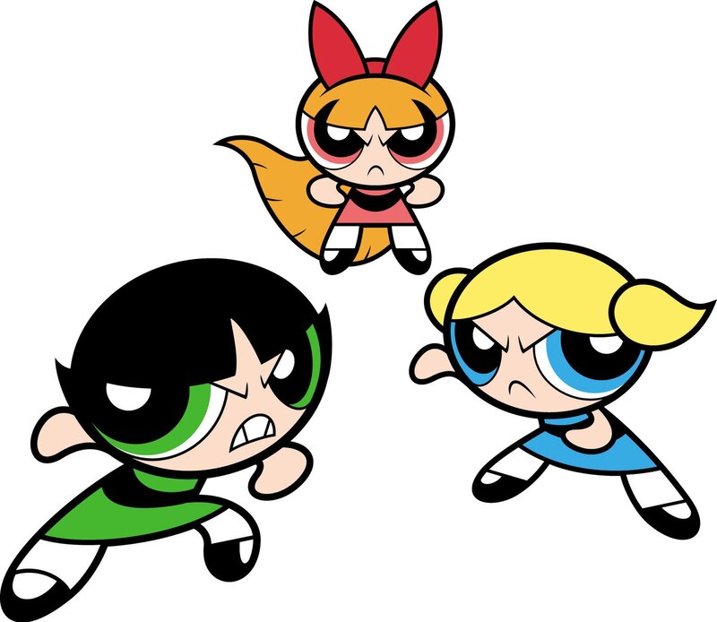 The Powerpuff Girls in action