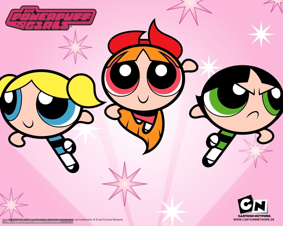 The Powerpuff Girls in flight