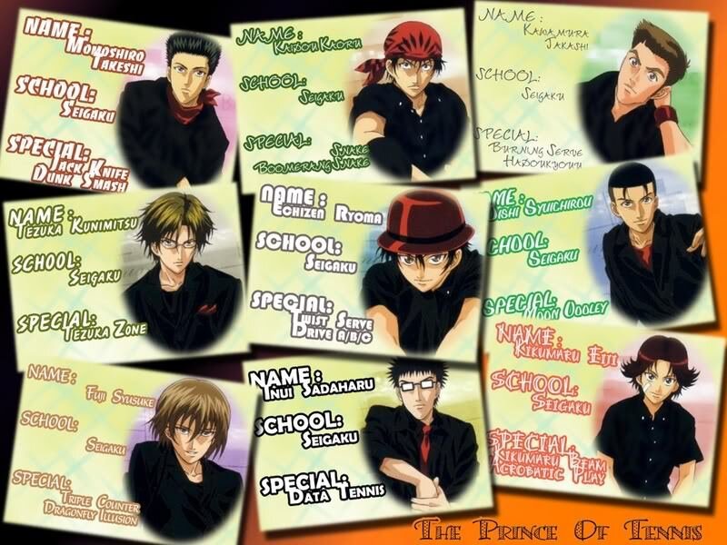 The Prince of Tennis character cards