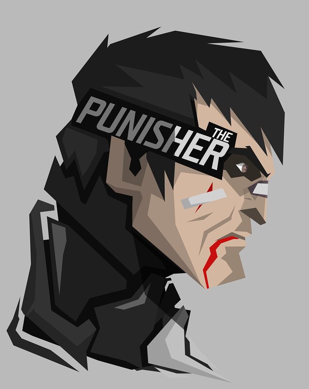 The Punisher Character — Black, Intense