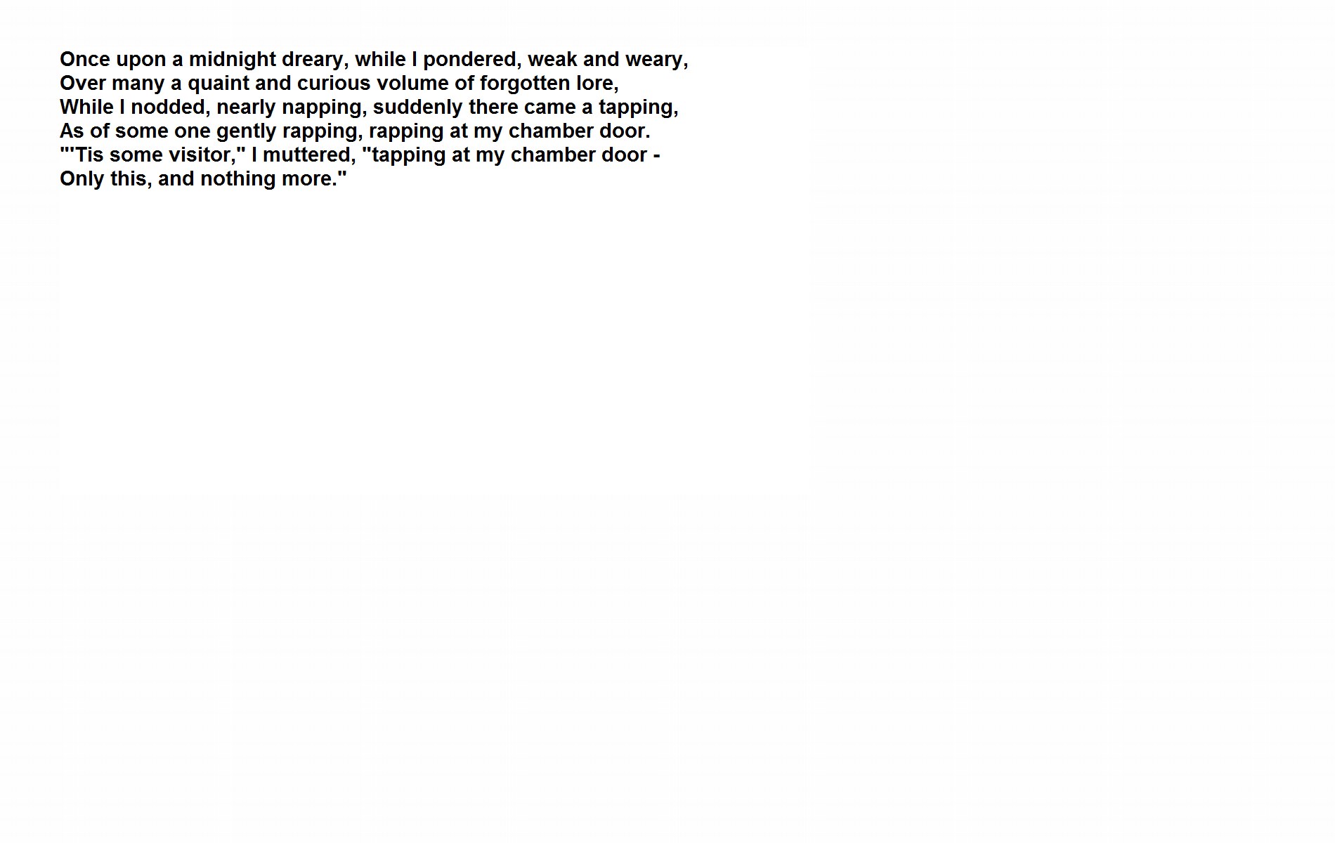 The Raven poem excerpt