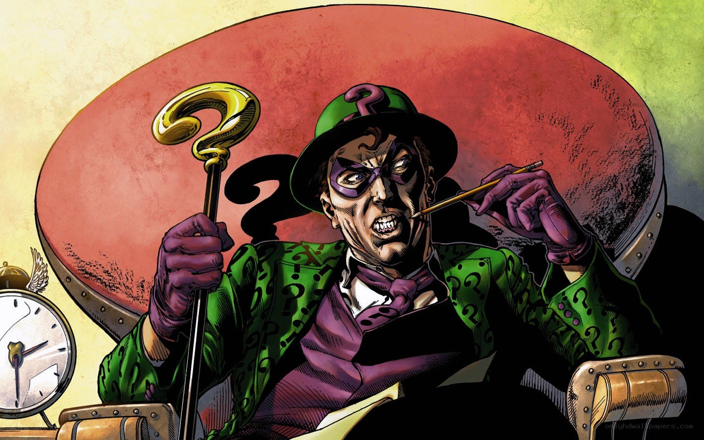 The Riddler in his lair