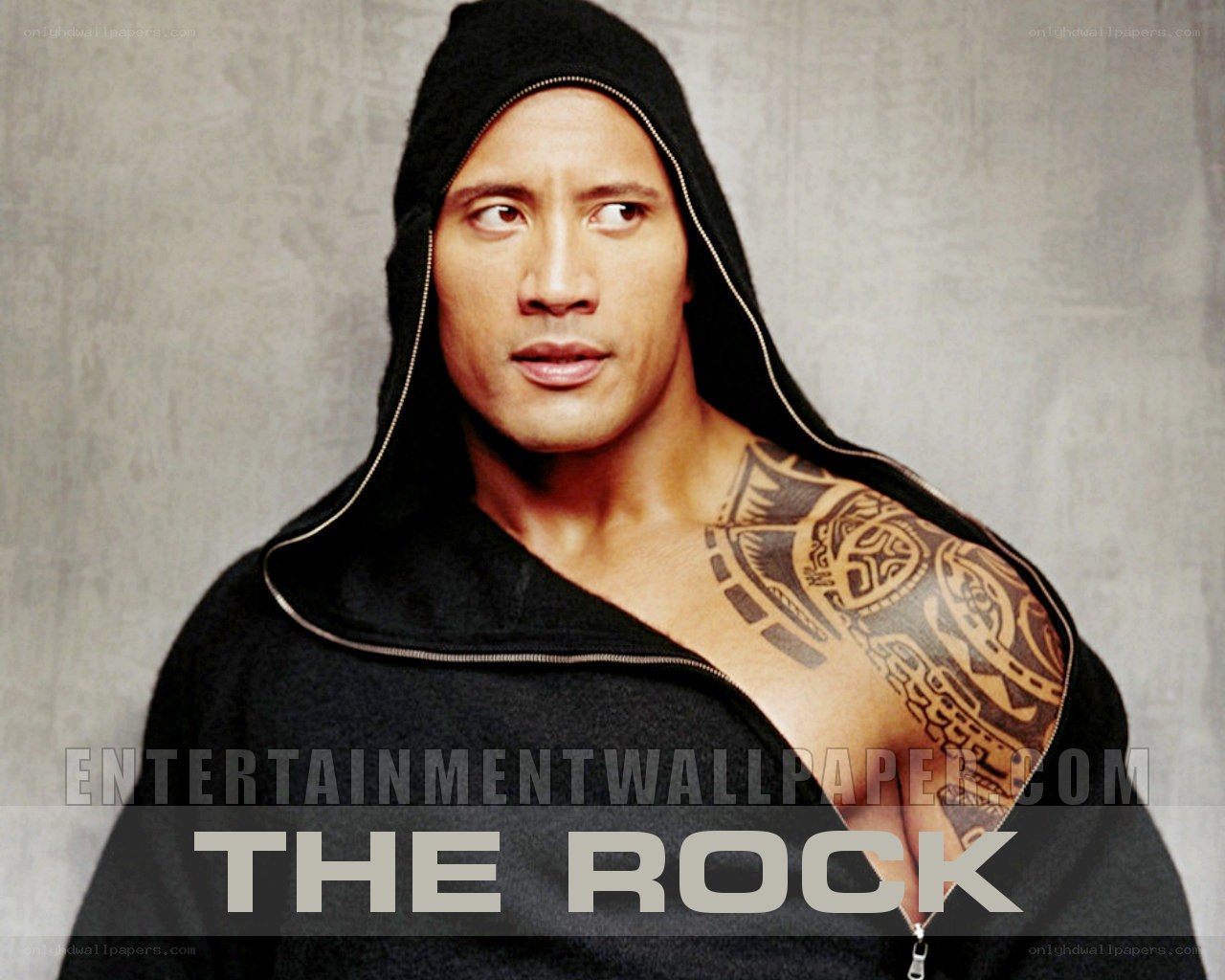 The Rock in hoodie