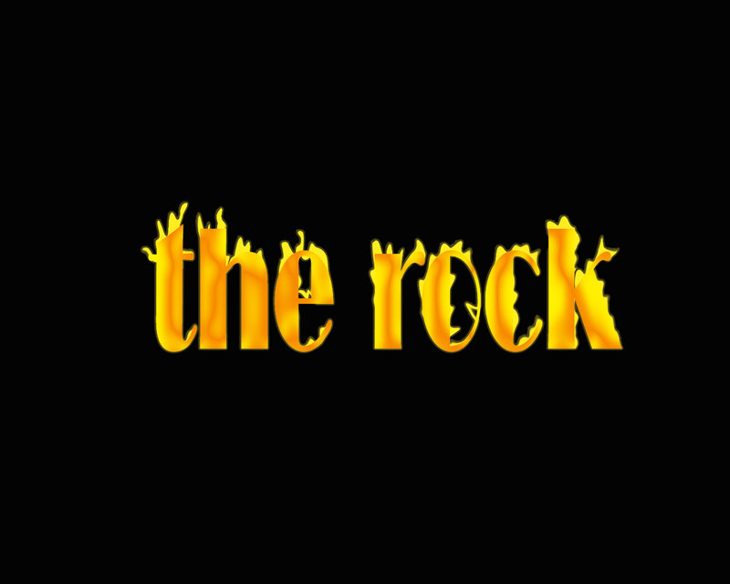 the rock text logo
