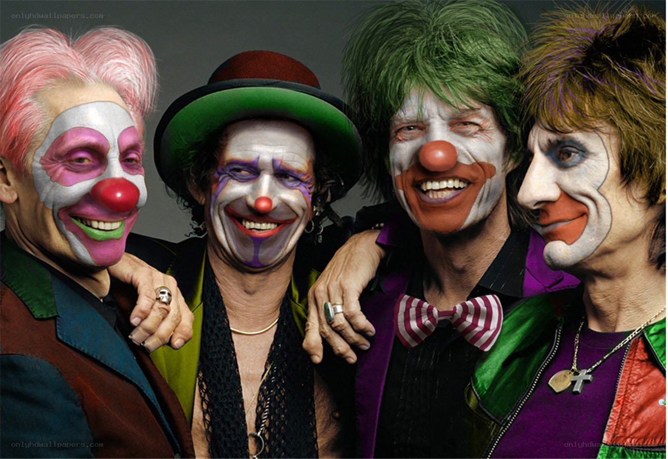 The Rolling Stones as clowns