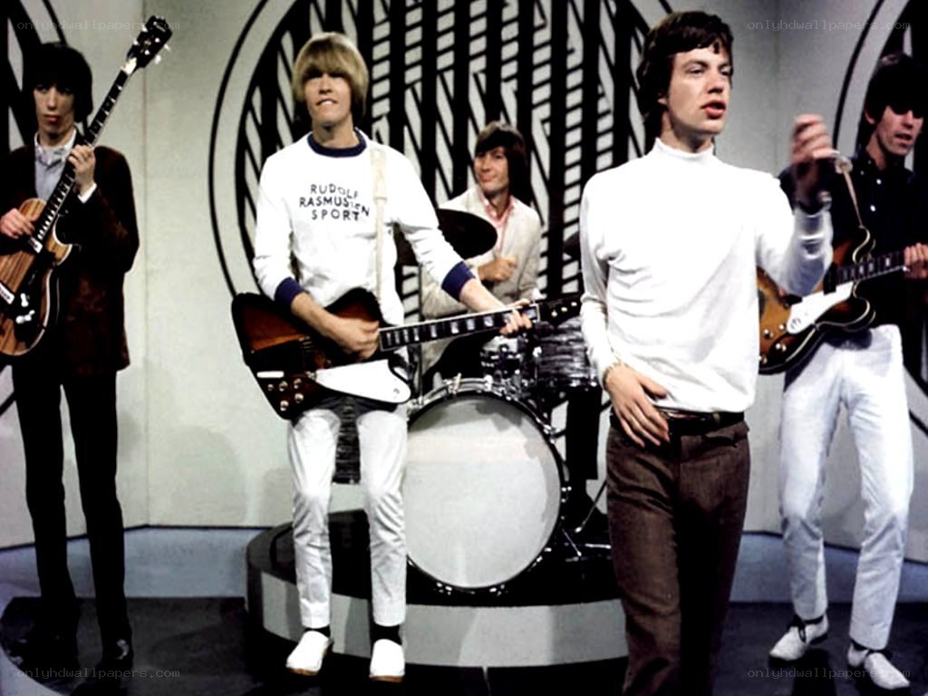 The Rolling Stones performing on stage