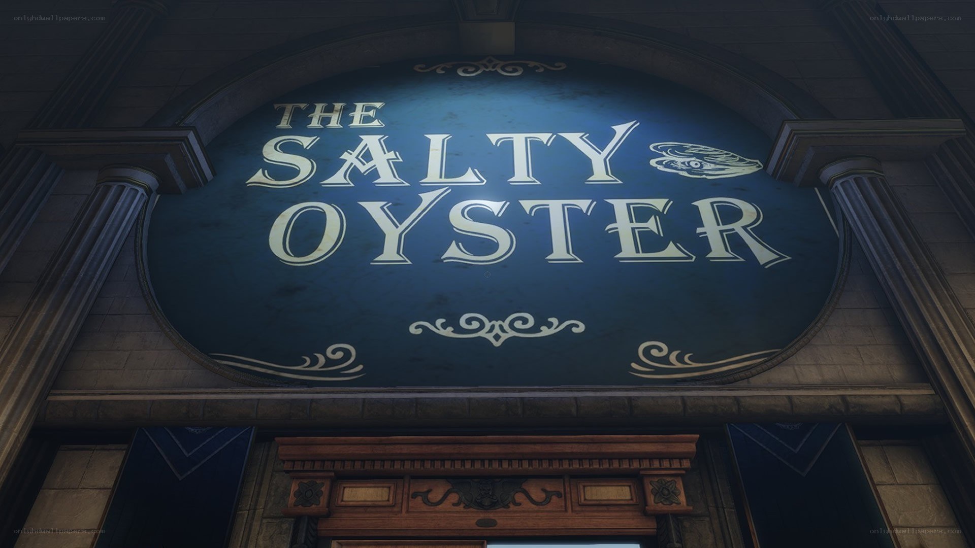 The Salty Oyster sign
