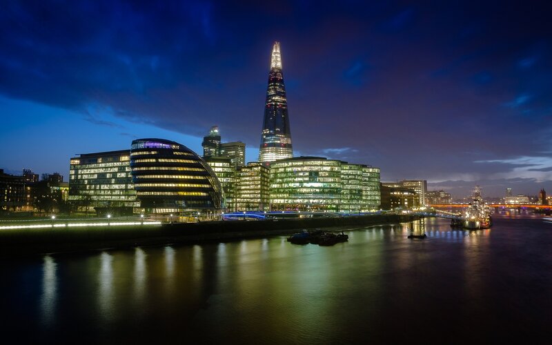 The Shard and City Hall — Blue
