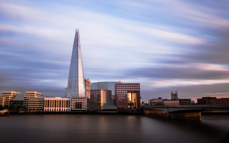 The Shard Skyscraper — Blue, Serene, Sunset