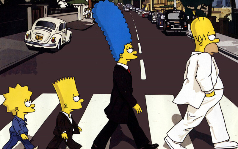 The Simpson Family Crossing Street