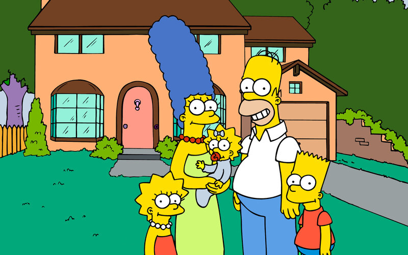 The Simpson family in front of their house