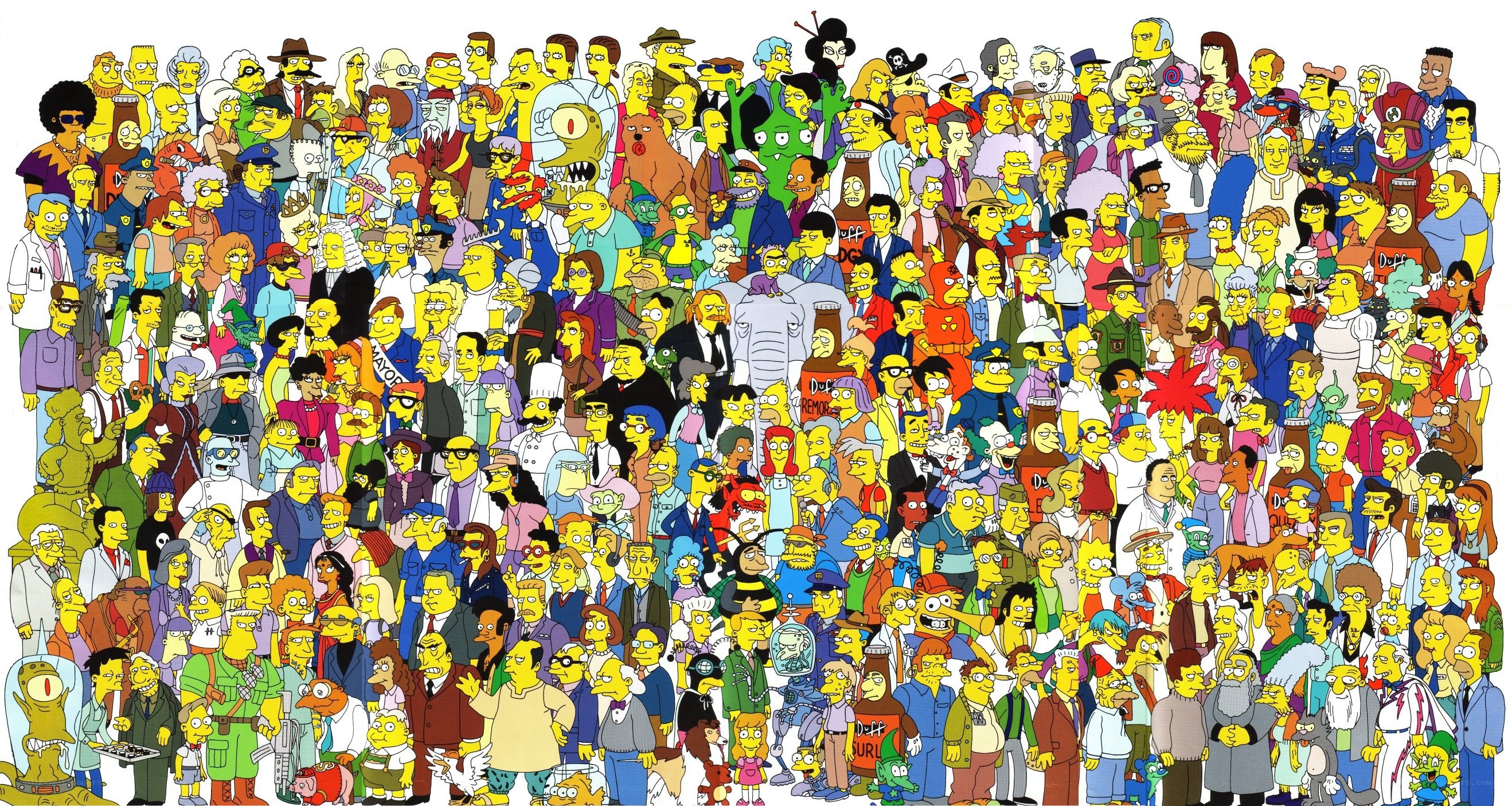 The Simpsons character collage