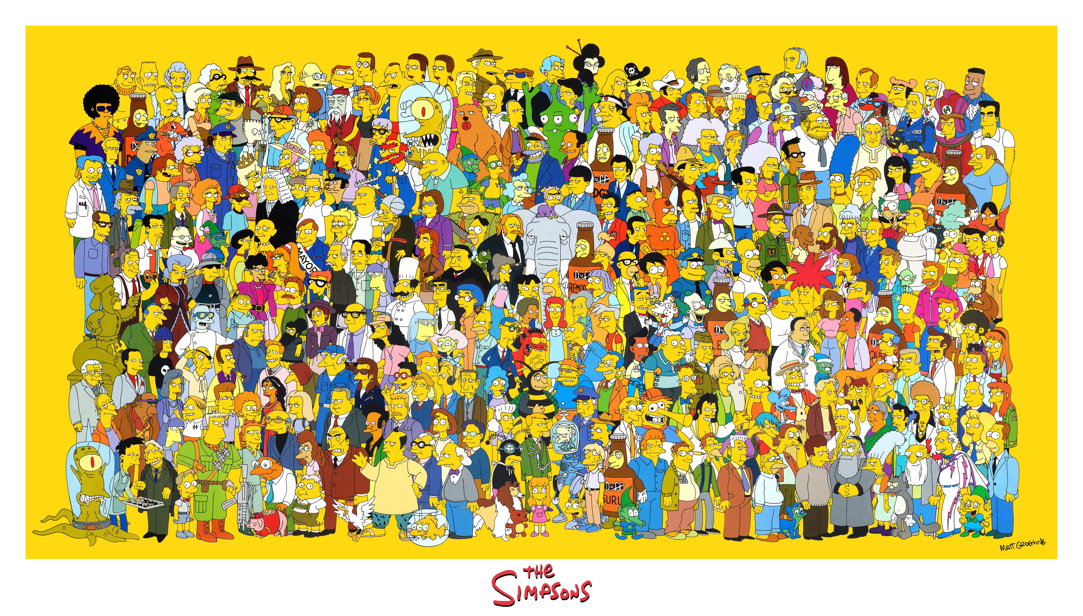 The Simpsons character collage