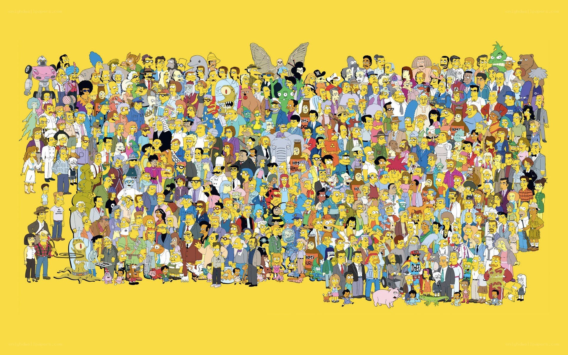 The Simpsons character collage