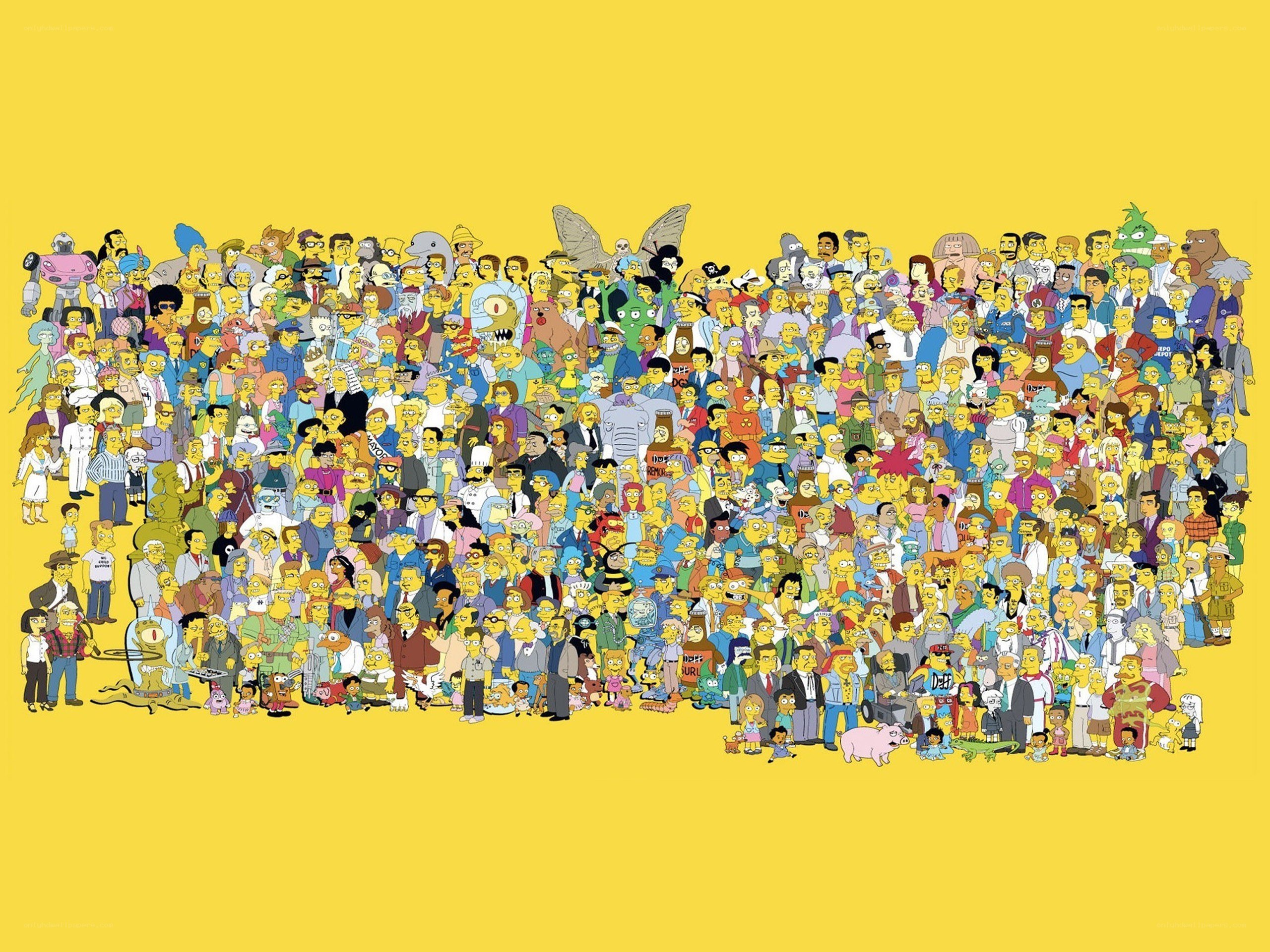 The Simpsons character collage