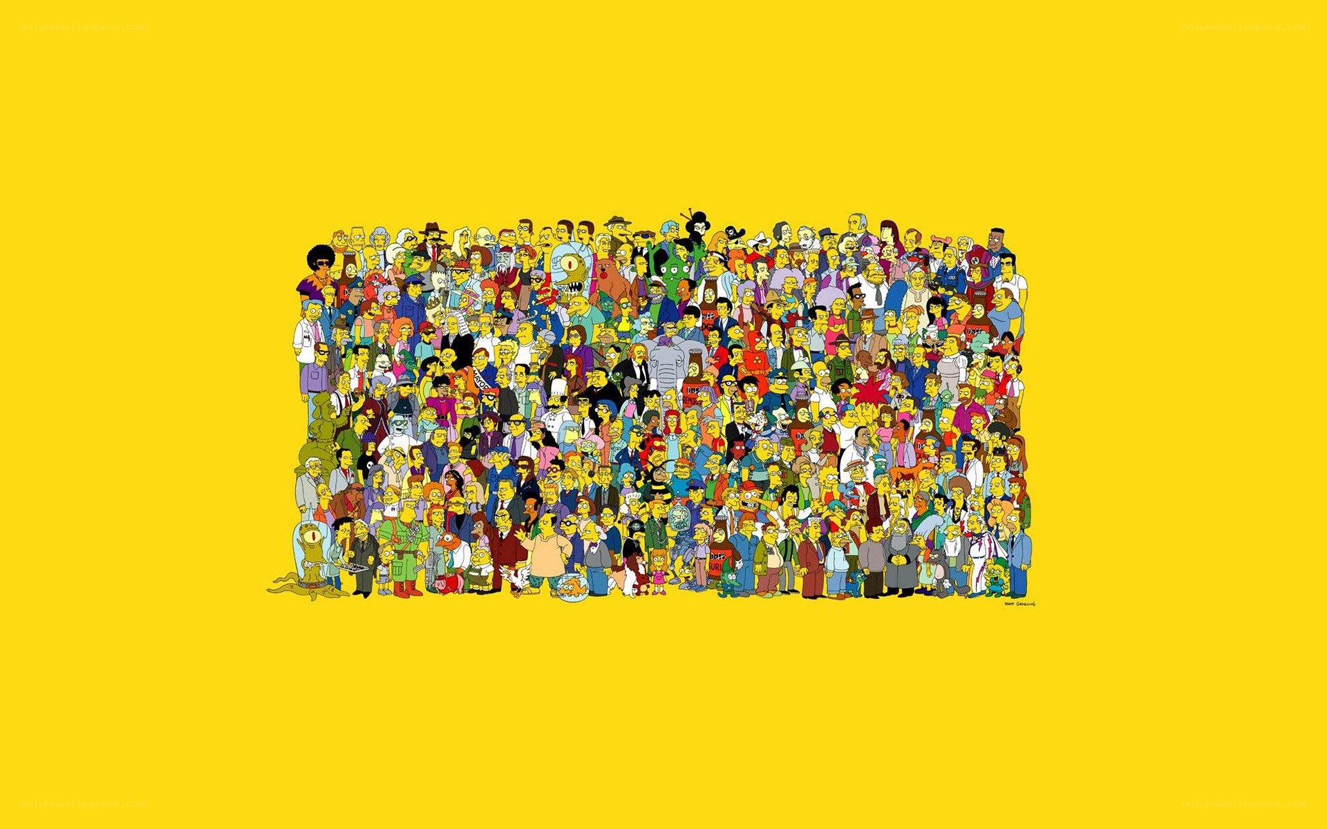 The Simpsons character collage