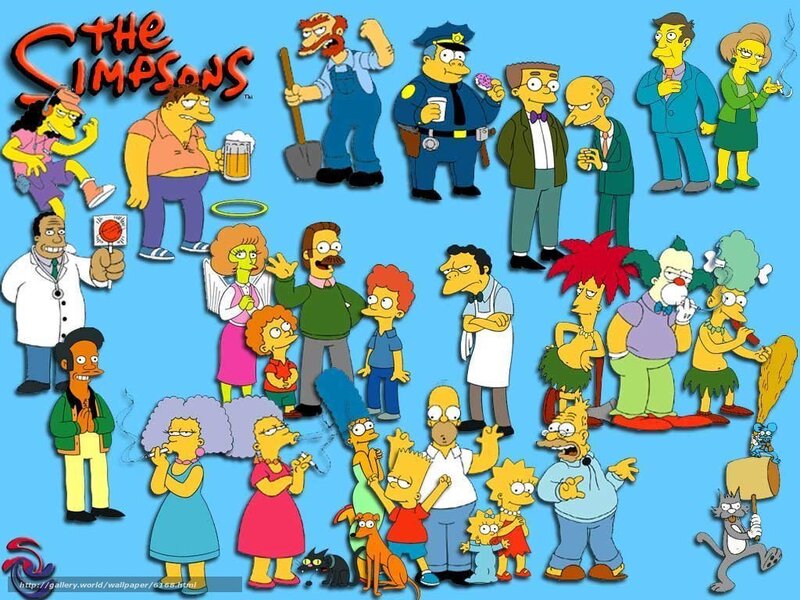 The Simpsons character collage