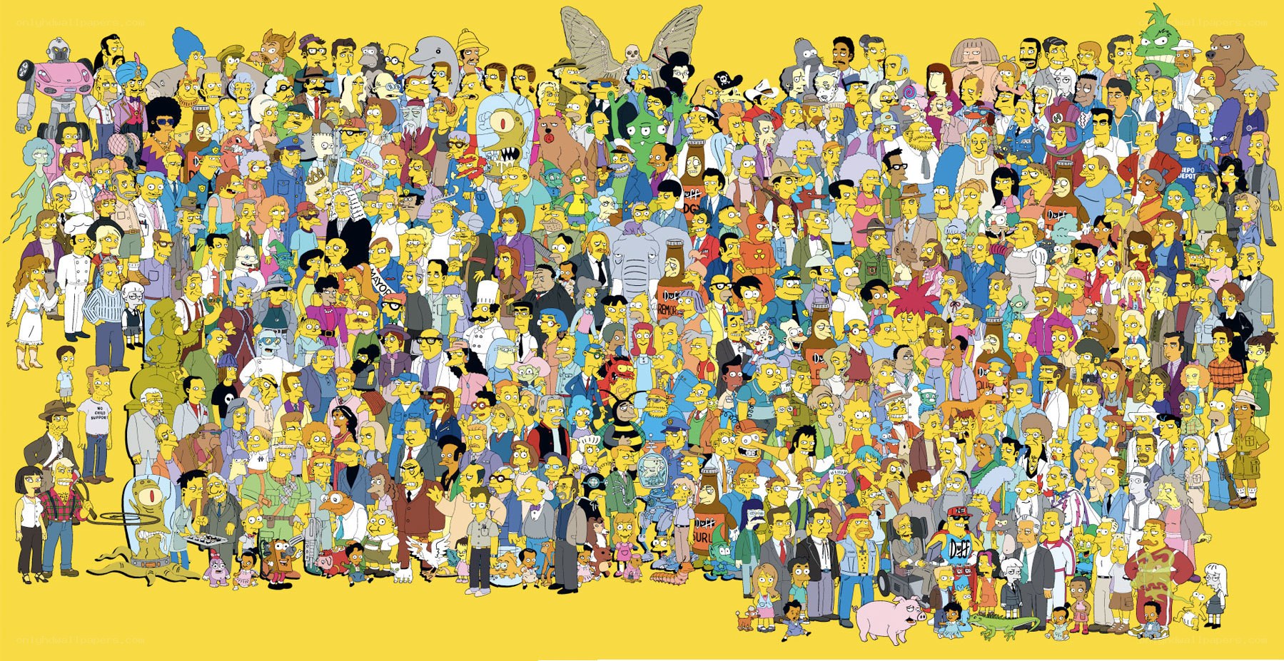 The Simpsons characters collage