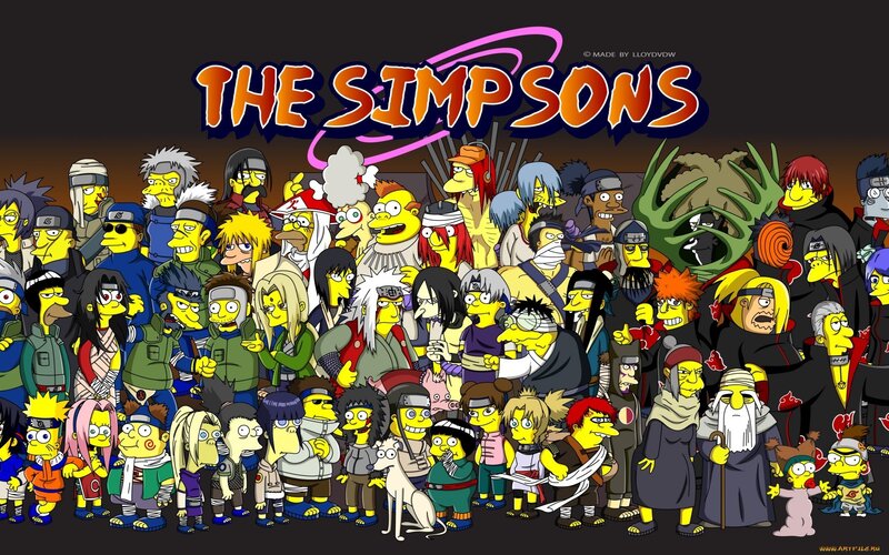 The Simpsons Characters — Yellow, Chaotic, Digital Art