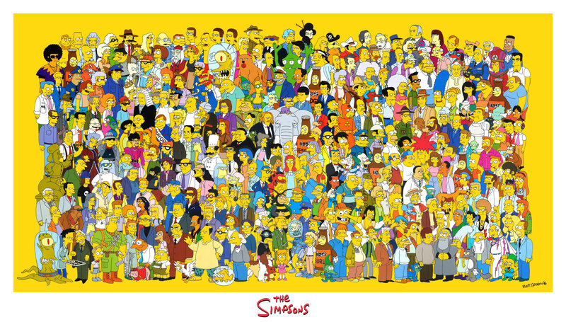 The Simpsons Characters — Yellow, Chaotic, Illustration, Cartoon Characters