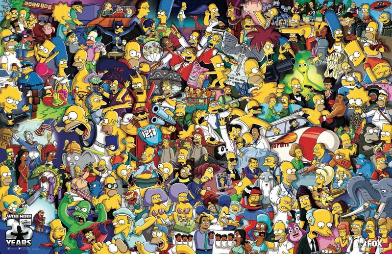 The Simpsons Characters — Yellow, Chaotic, Night