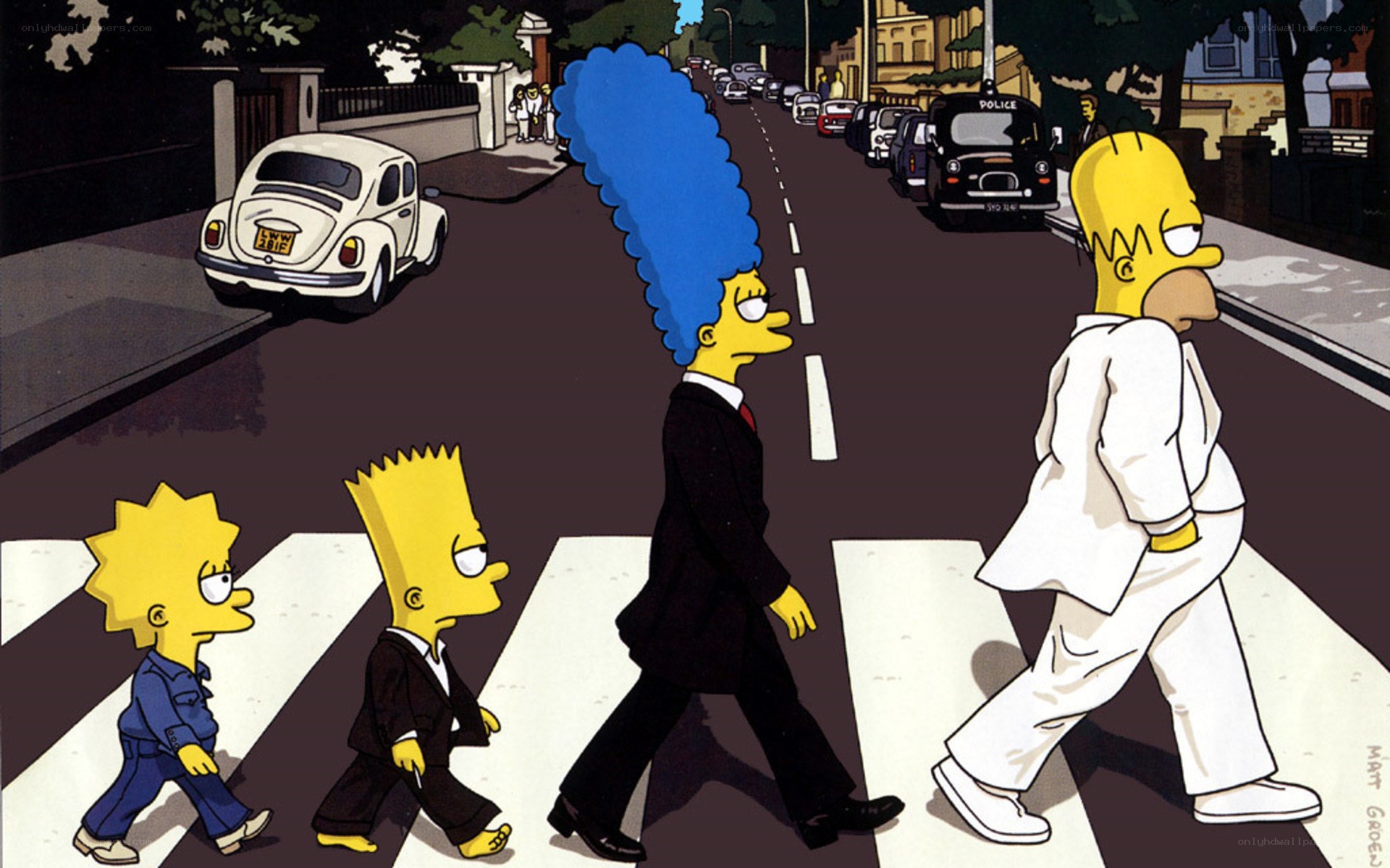 The Simpsons cross Abbey Road