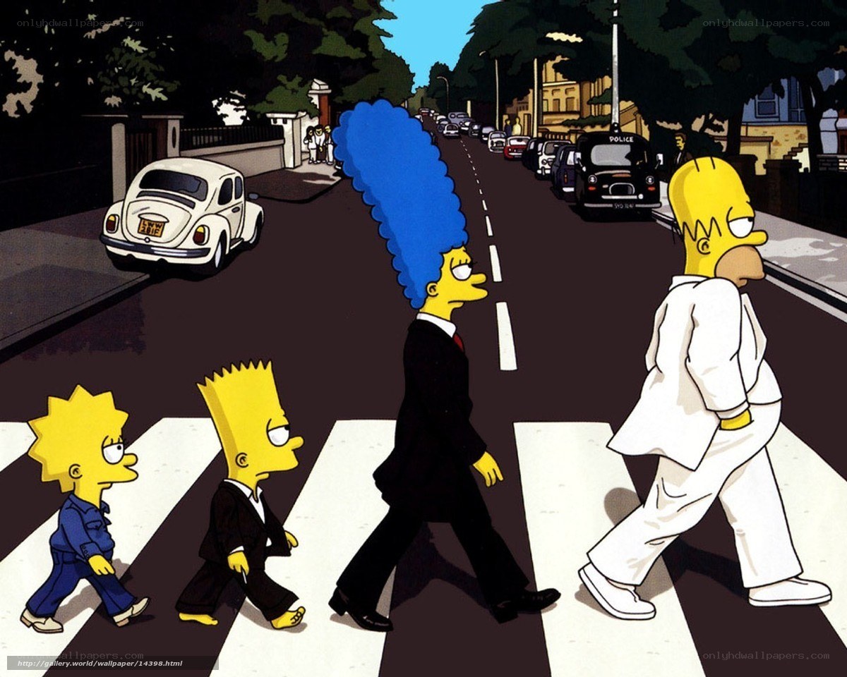 The Simpsons cross Abbey Road