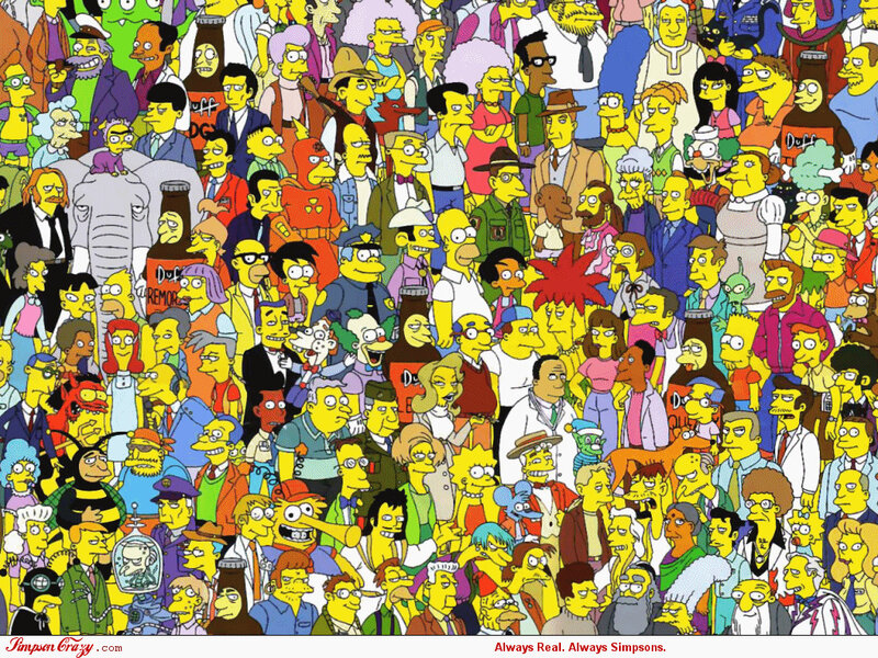 The Simpsons crowd scene
