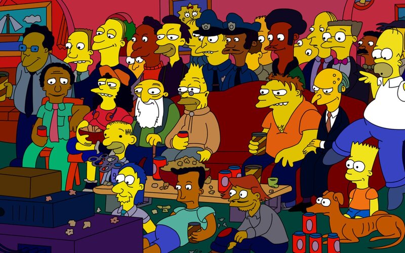The Simpsons crowd scene