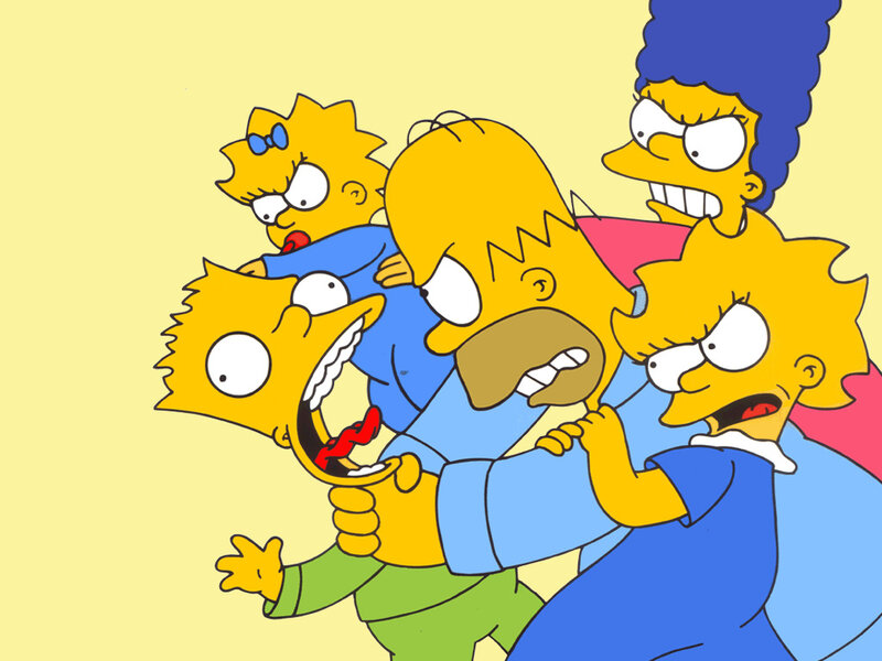The Simpsons family in chaos