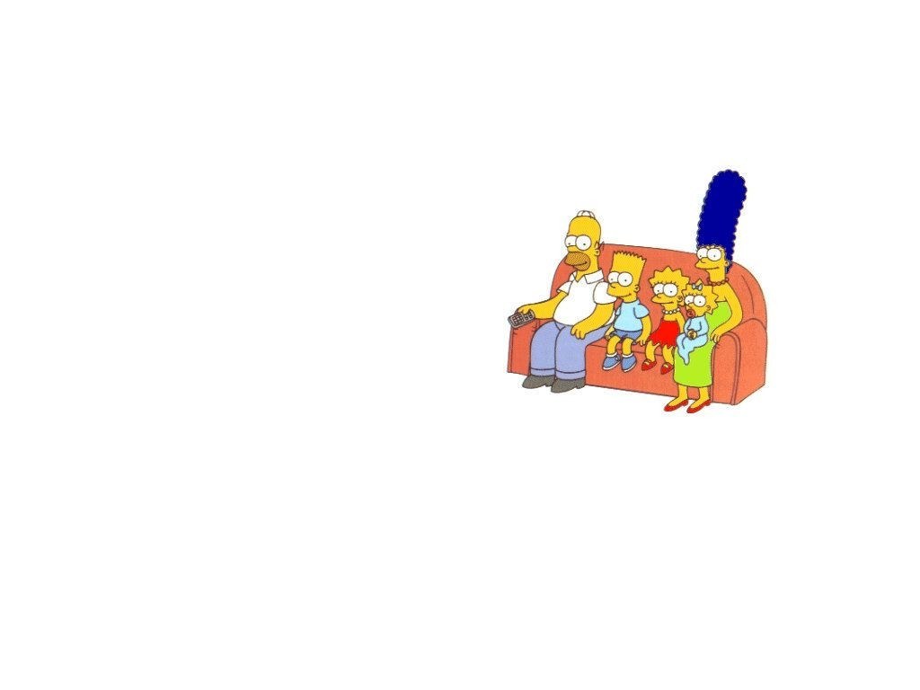 The Simpsons family on couch