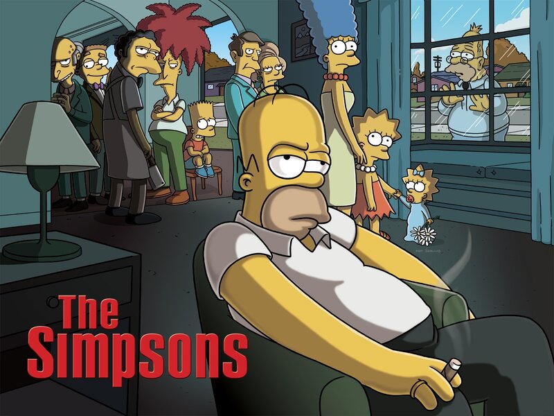 The Simpsons family scene