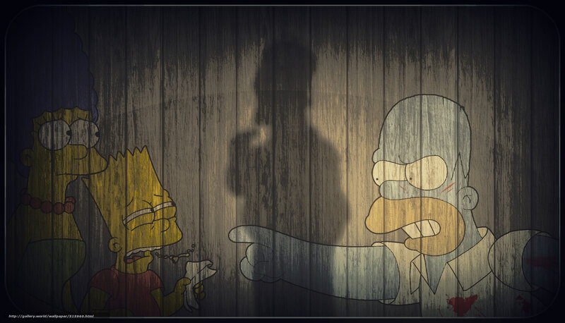 The Simpsons on wood