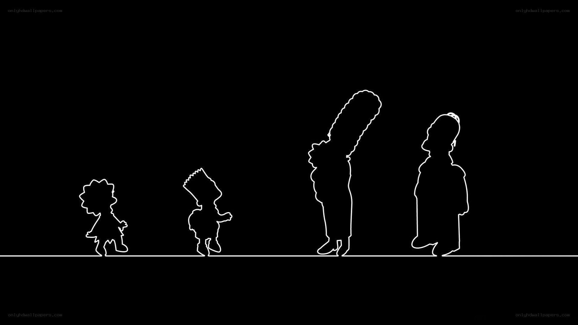 The Simpsons silhouette lineup