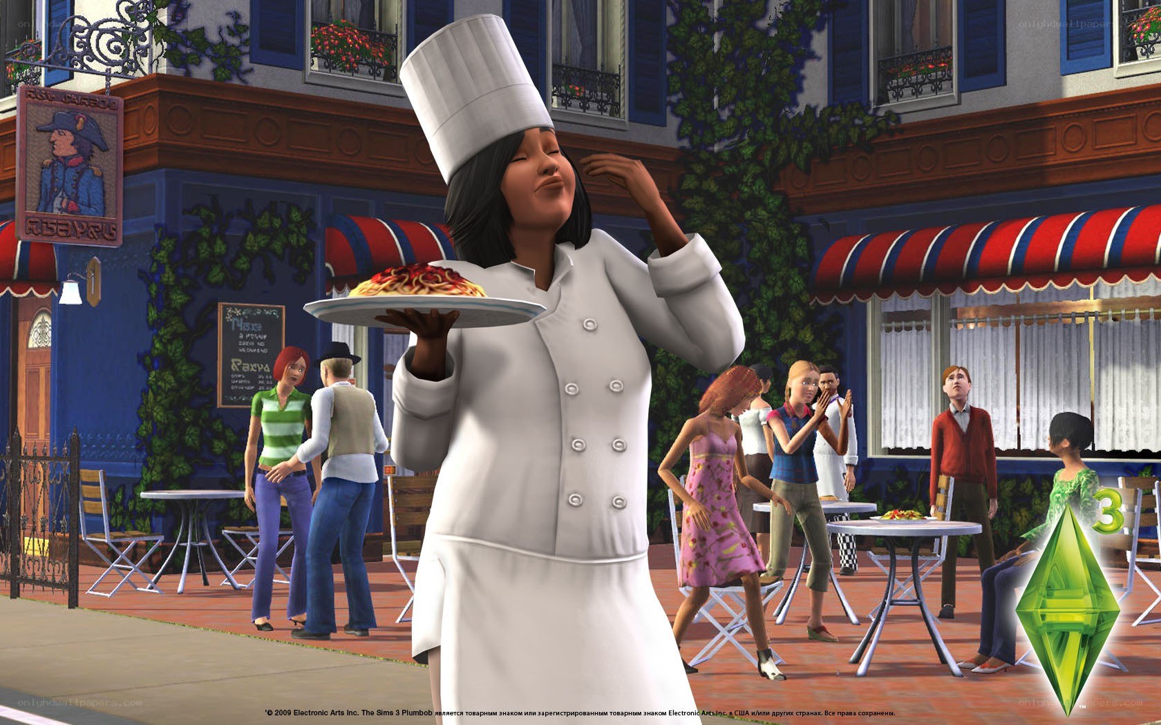 The Sims 3: Chef at a restaurant