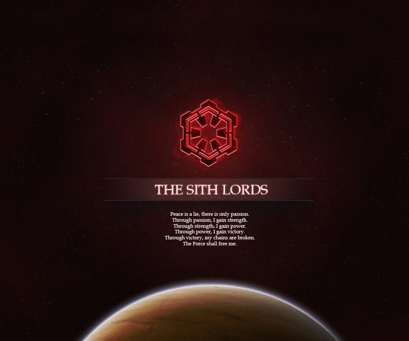 The Sith Lords logo and creed