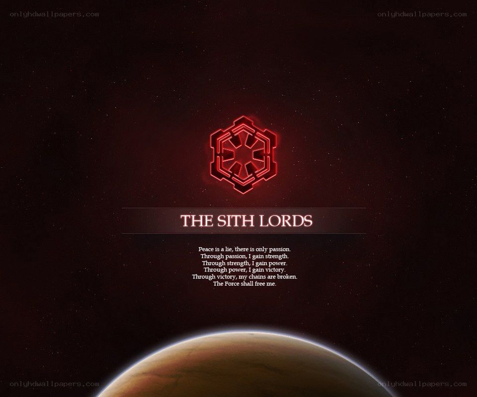 The Sith Lords logo and creed