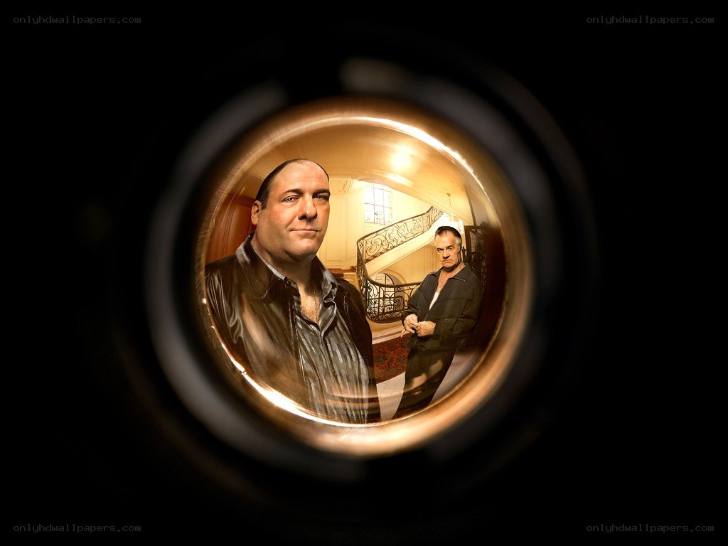 The Sopranos characters through a peephole