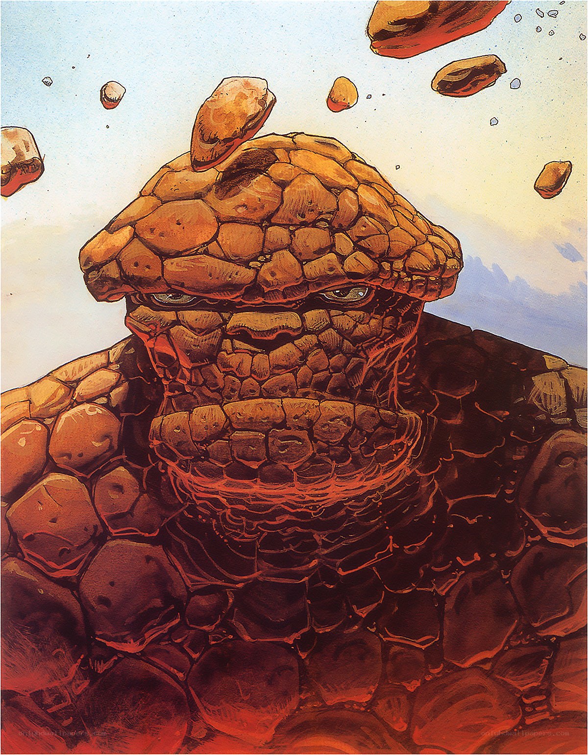 The Thing in a rocky landscape