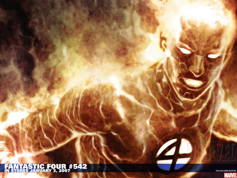 The Thing in flames