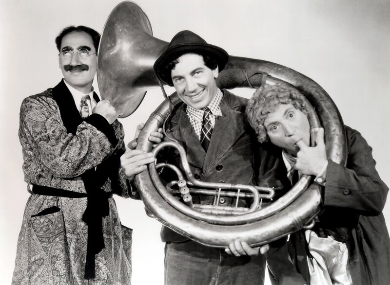 The Three Stooges with tuba