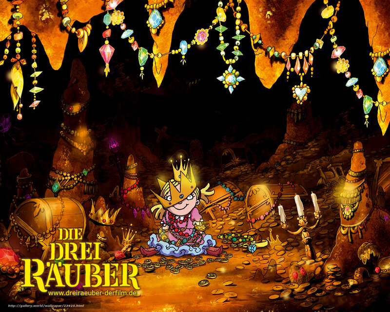 The Three Thieves in a treasure cave