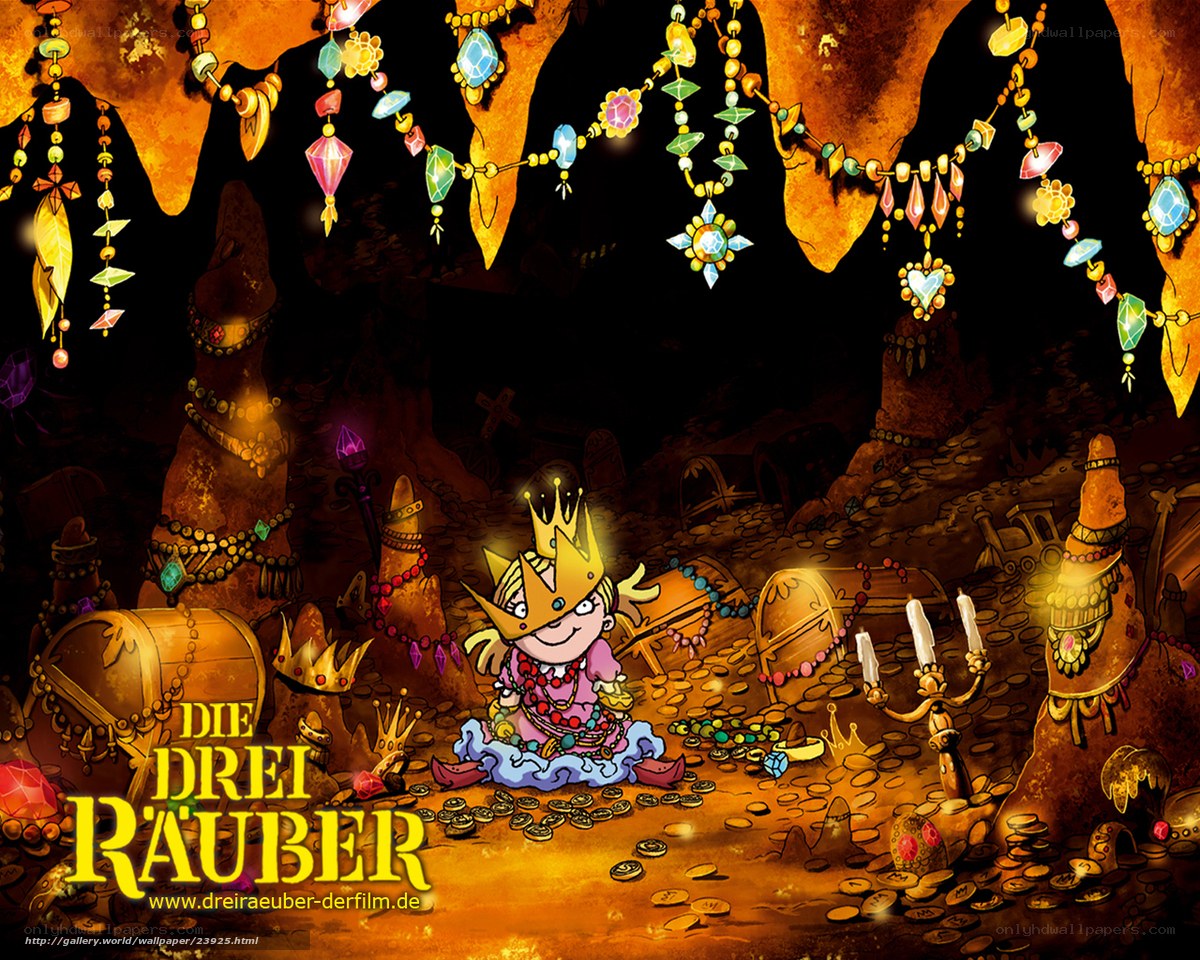 The Three Thieves in a treasure cave